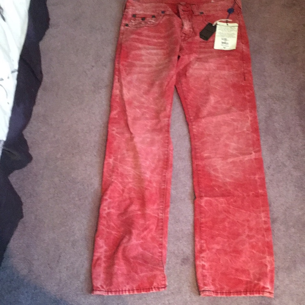 Men’s red true religion jeans NWT